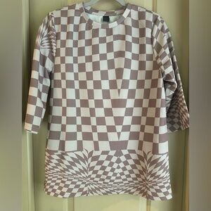 Women’s SHEIN Top; Dark Tan/Cream; Size S (4)